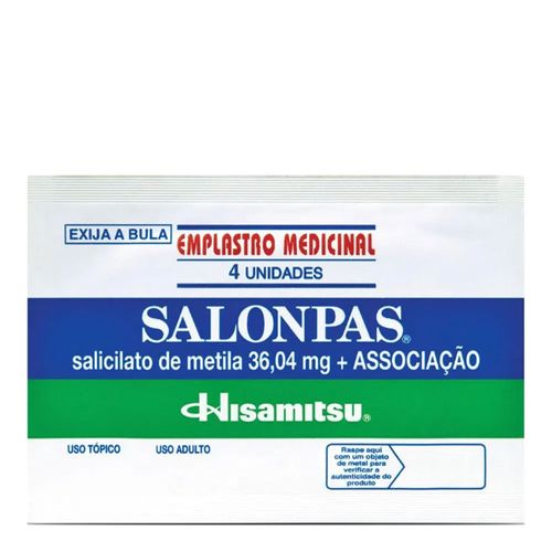 Emplastro Salonpas Pequeno 4 unidades Emplastro Salonpas Pequeno 4 unidades