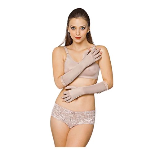 Luva de compressão sem dedos lado direito reforço duplo bege Cod 5003LE Macom Luva de compressão sem dedos lado direito reforço duplo bege Cod 5003LE Macom