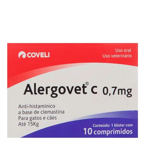 Alergovet 0,7 mg com 10 Comprimidos Alergovet 0,7 mg com 10 Comprimidos