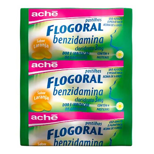 Flogoral 3mg Aché Sabor Laranja 4 Pastilhas Flogoral 3mg Aché Sabor Laranja 4 Pastilhas