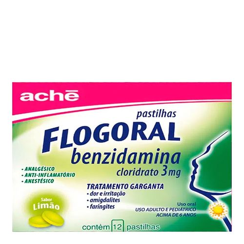 Flogoral Aché Limão - 12 Pastilhas Flogoral Aché Limão - 12 Pastilhas