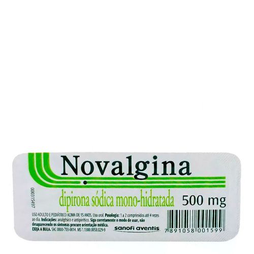 Dipirona 500mg Genérico Sanofi-Aventis 10 Capsulas