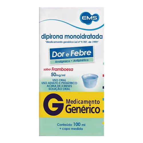 Analgésico E Antitérmico Dipirona Sódica 50Mg/Ml Genérico Ems 100Ml