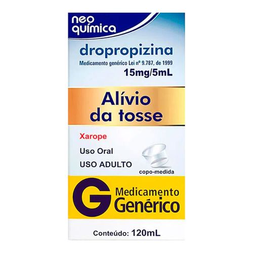 Dropropizina Adulto 3mg/mL Genérico Neo Química Xarope 120ml Dropropizina Adulto 3mg/mL Genérico Neo Química Xarope 120ml