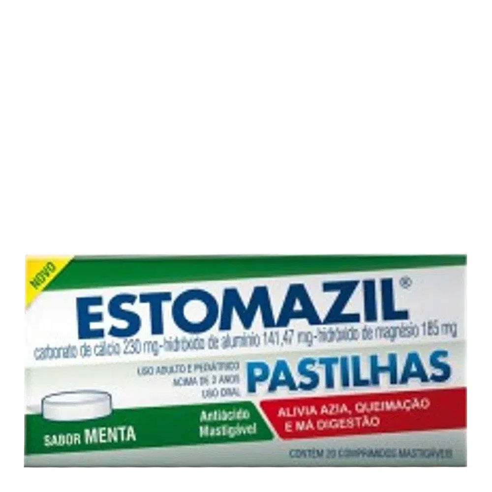 Antiácido Estomazil 230mg + 141,47mg + 185mg 20 Comprimidos Menta