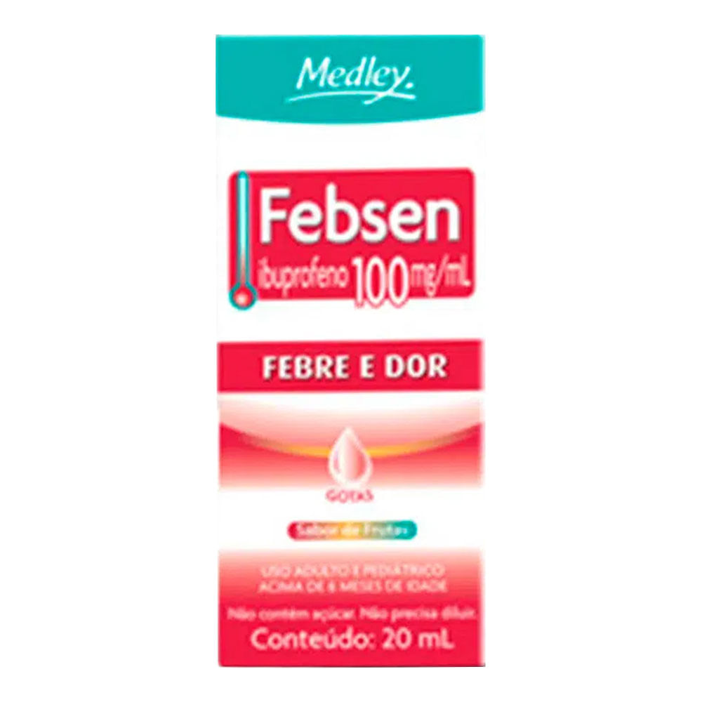 Analgésico e Antitérmico Febsen 100mg/ml 20ml