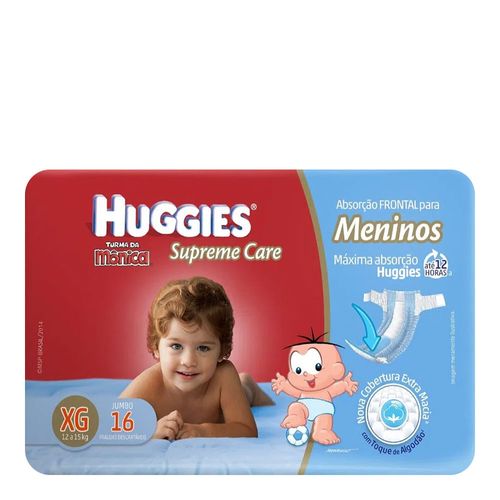 Fralda Descartável Huggies Supreme Care Masculina Extra Grande 16 Unidades Fralda Descartável Huggies Supreme Care Masculina Extra Grande 16 Unidades