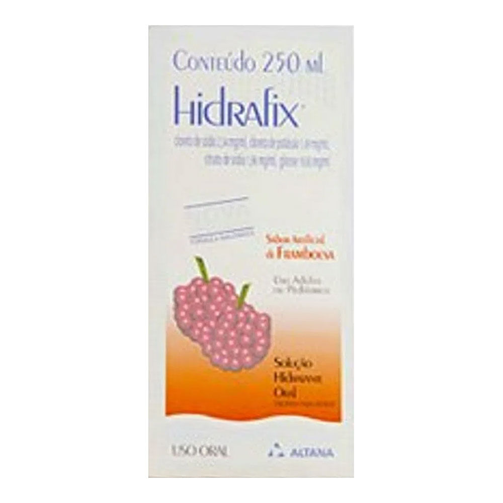Reidratante Hidrafix 1,49mg/ml + 2,34mg/ml + 1,96mg/ml + 19,83mg/ml 250ml Framboesa