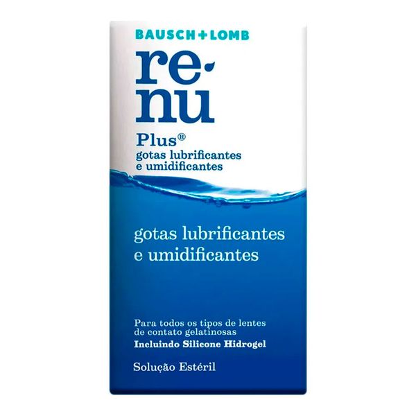 Umidificante para Lentes Renu Plus Bausch Lomb 8ml Solução Gotas