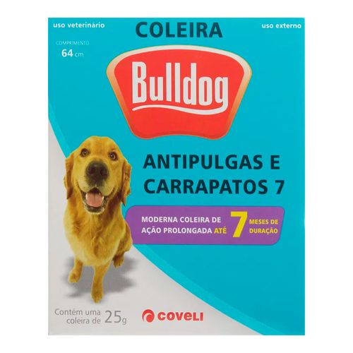 Coleira Antipulgas e Carrapatos para Cachorro Bulldog 7 Coveli - 25gr Coleira Antipulgas e Carrapatos para Cachorro Bulldog 7 Coveli - 25gr