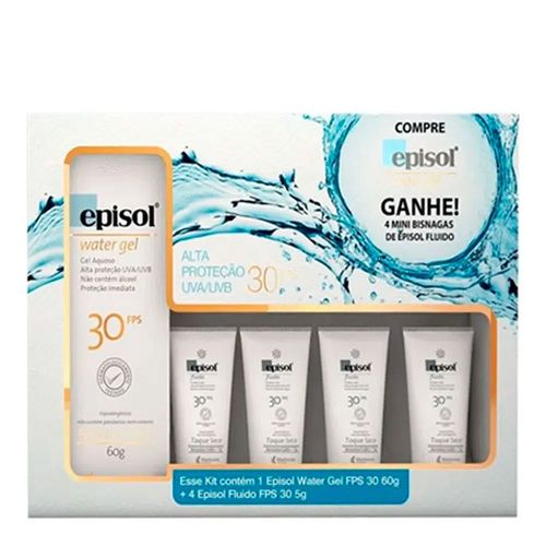 Kit Proteção Solar Facial Episol Water Gel FPS 30 60g Kit Proteção Solar Facial Episol Water Gel FPS 30 60g