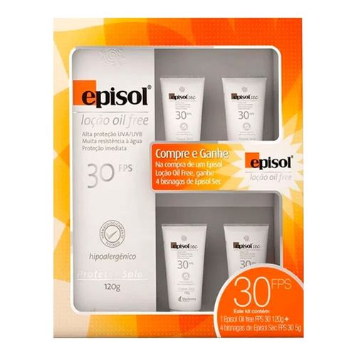 Kit Proteção Solar Facial Episol Oil Free FPS 30 + Episol Sec FPS 30