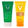 Kit Protetor Solar Facial Vichy Cor Média FPS50 + Gel de Limpeza Facial 40g