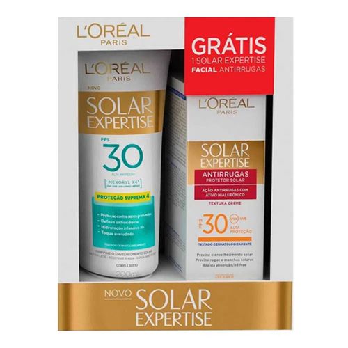 Kit Protetor Solar L'Oréal Expertise FPS 30 200ml + Facial Antirrugas FSP30 50g Kit Protetor Solar L'Oréal Expertise FPS 30 200ml + Facial Antirrugas FSP30 50g