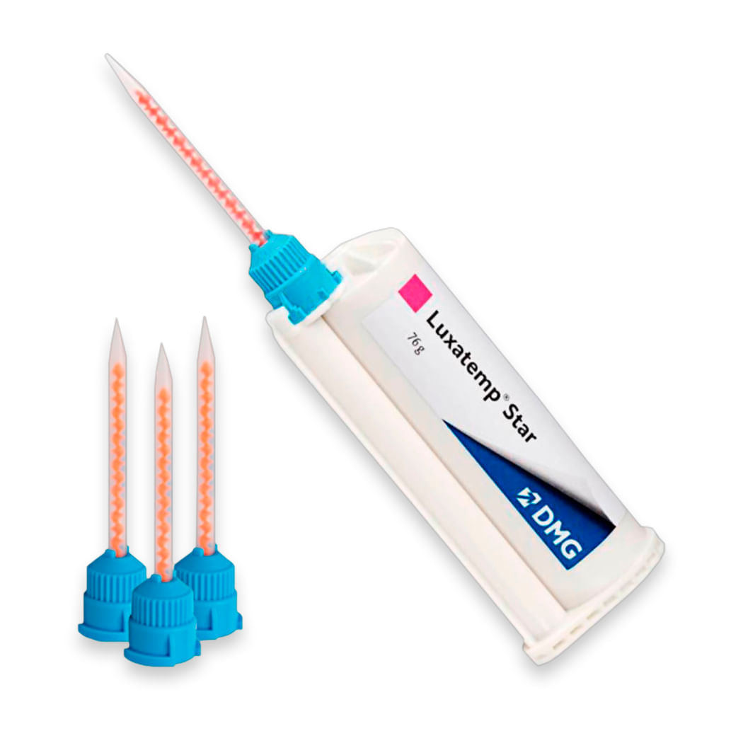 Brazil product data sample: Resina Bisacrilica Luxatemp STAR A2 76g + 15 pontas azuis - DMG