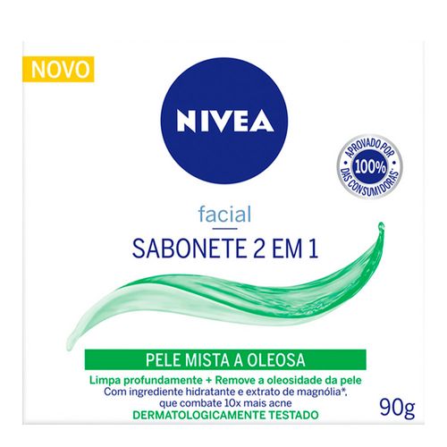 Sabonete Facial Nivea 2 em 1 Pele Mista a Oleosa 90g