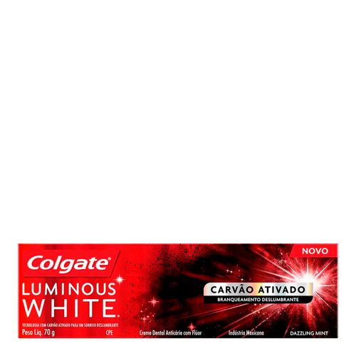 Creme Dental Colgate Luminous White Carvão Ativado 70g Creme Dental Colgate Luminous White Carvão Ativado 70g