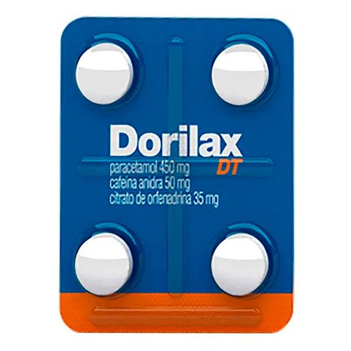 Analgésico E Antitérmico Dorilax Dt 450Mg + 50Mg + 35Mg 4 Comprimidos