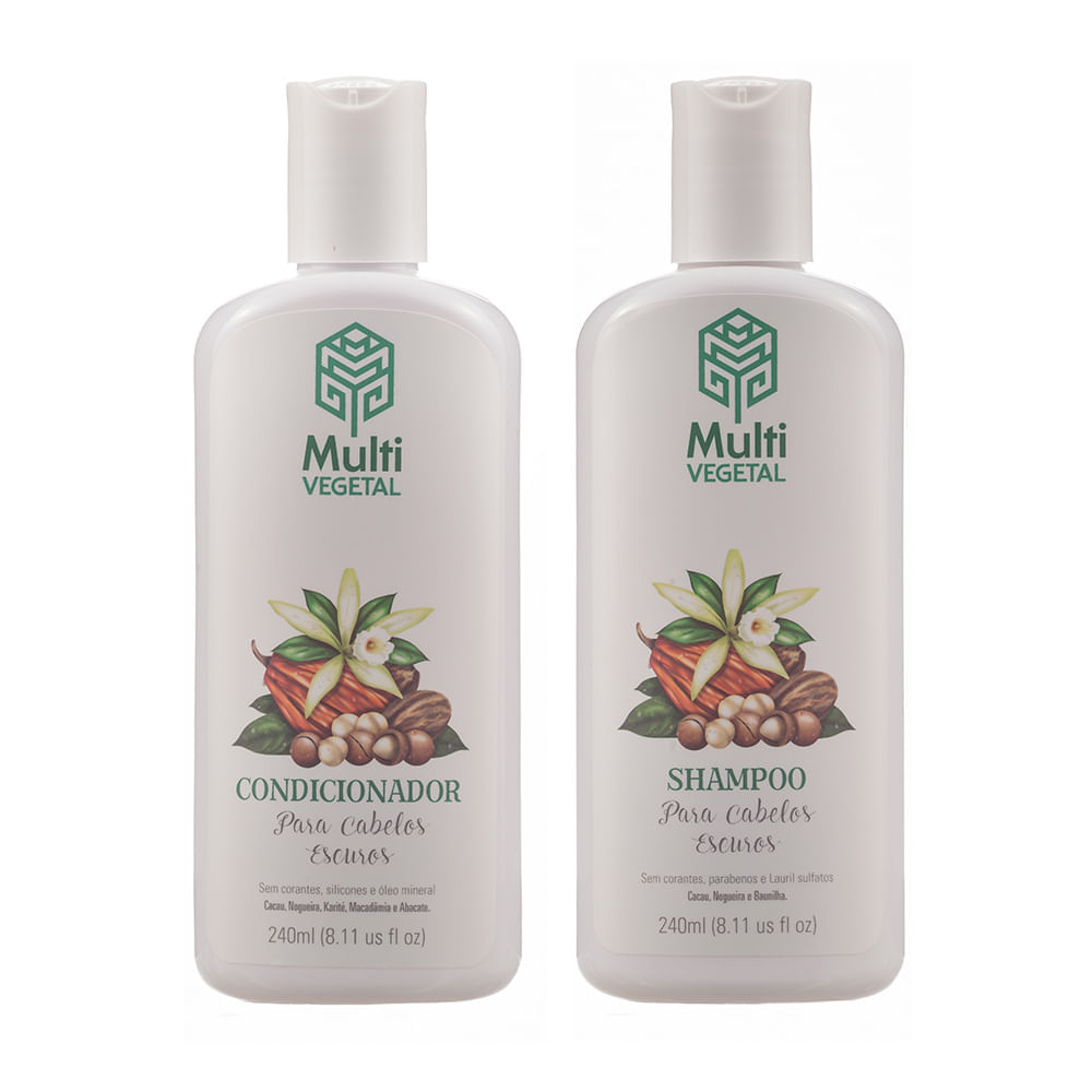 Kit Shampoo e Condicionador para Cabelos Escuros - Multi Vegetal