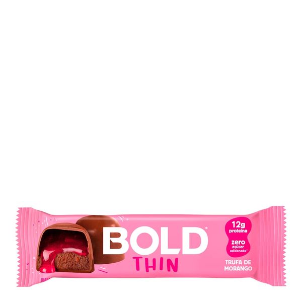 Barra de Proteína Bold Thin Trufa de Morango 40g