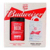 Kit Shampoo 200ml QOD Barber Shop Budweiser + Beer Bag