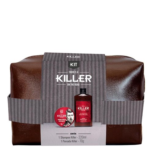 Kit Shampoo 220ml QOD Baber Shop Killer On The Road + Pomada Modeladora 70g + Necessaire Kit Shampoo 220ml QOD Baber Shop Killer On The Road + Pomada Modeladora 70g + Necessaire