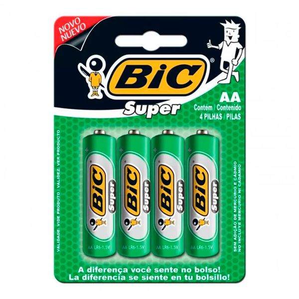 Pilha Bic Super Pequena 4 Unidades