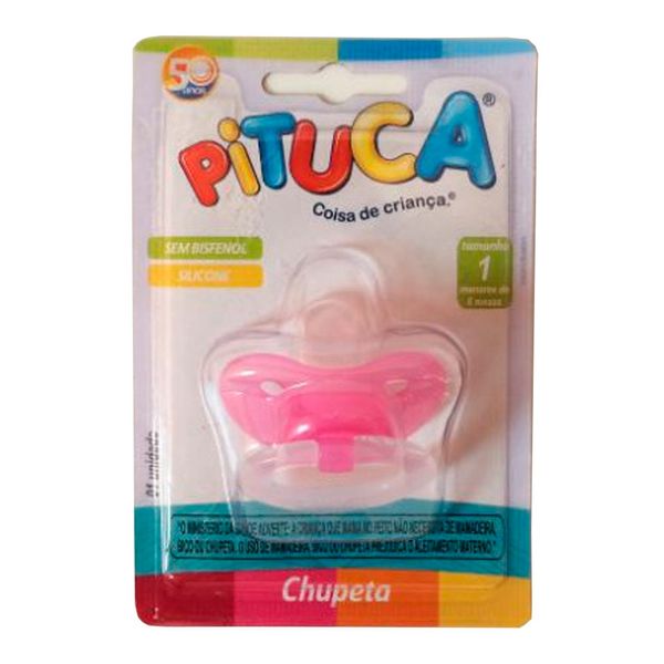 Chupeta Pituca Recém-Nascido Rosa 360