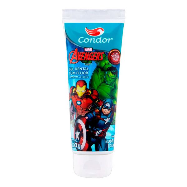 Pasta de Dente Infantil Condor Marvel Avengers Bubble Gum 100g