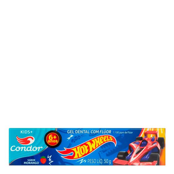 Pasta de Dente Infantil Condor Hot Wheels Morango 50g