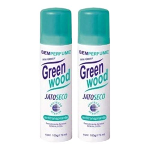 Desodorante Aerosol Greenwood sem Perfume Seco C/ 2 Unidades