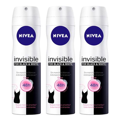Desodorante Aerosol Nivea Black & White Power 150g C/ 3 Unidades Desodorante Aerosol Nivea Black & White Power 150g C/ 3 Unidades