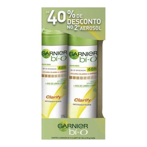 Desodorante Bi-O Aerosol Clarify 150ml C/ 2 Unidades Desodorante Bi-O Aerosol Clarify 150ml C/ 2 Unidades