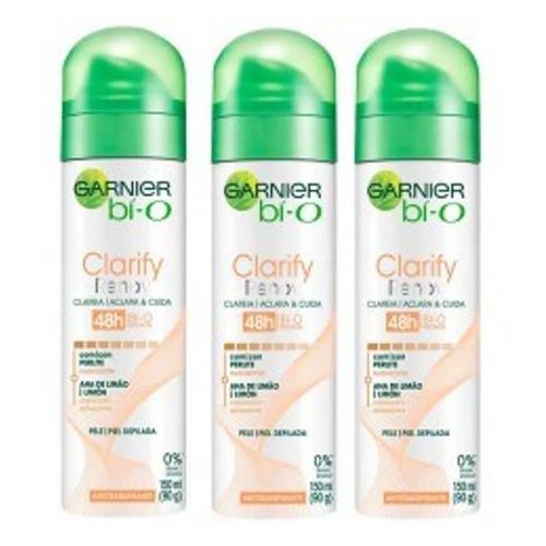 Desodorante Bí-O Clarify Aerosol Feminino 150ml 3 Unidades Desodorante Bí-O Clarify Aerosol Feminino 150ml 3 Unidades