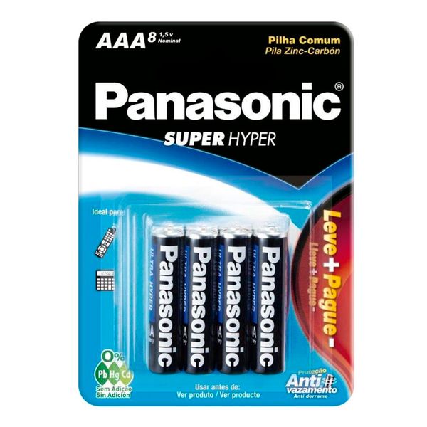 Pilha Panasonic Palito 8 Unidades