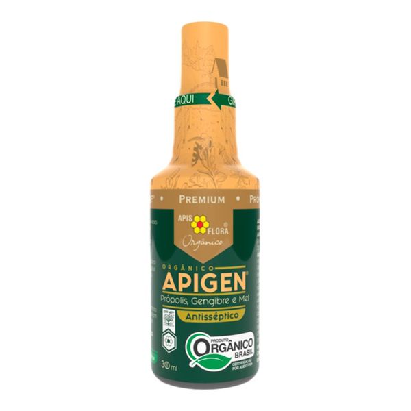 Spray Apigen Apis Flora Orgânico Própolis Gengibre, e Mel 30ml