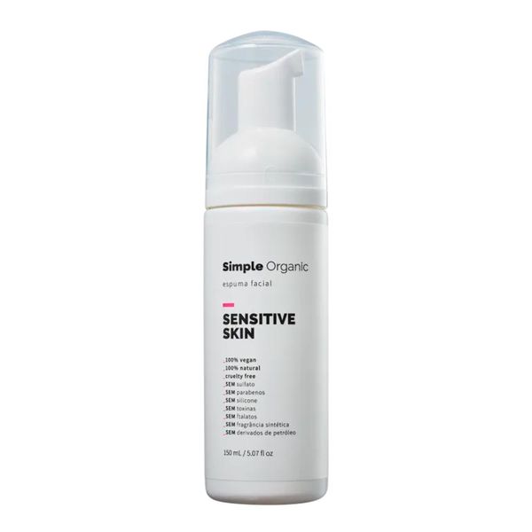 Espuma Facial Simple Organic Sensitive Skin Pele Sensível 150ml