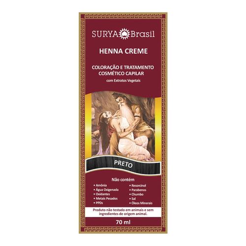 Tintura Creme Henna Surya Preto 70ml