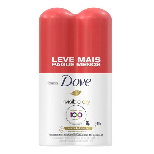 Kit Desodorante Aerosol Dove Invisble Dry 89g 2 Unidades Kit Desodorante Aerosol Dove Invisble Dry 89g 2 Unidades