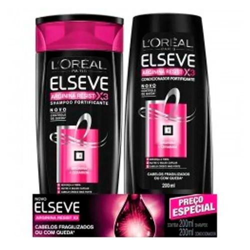 Kit Shampoo + Condicionador Elseve Arginina Resist 200ml Kit Shampoo + Condicionador Elseve Arginina Resist 200ml