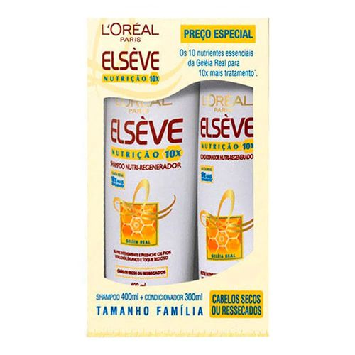 Kit Shampoo + Condicionador Elseve Nutrição 10X 400ml Kit Shampoo + Condicionador Elseve Nutrição 10X 400ml