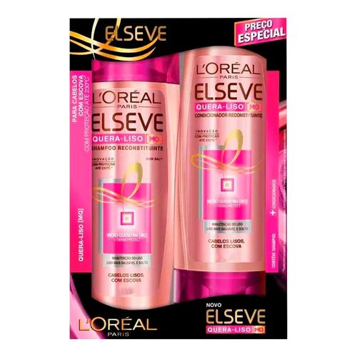 Kit Shampoo + Condicionador Elseve Quera Liso Reconstituinte 400ml