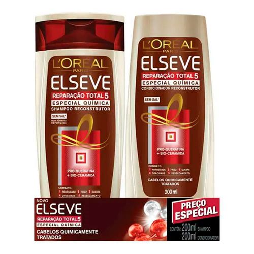 Kit Shampoo + Condicionador Elseve Reparação Total 5 200ml Kit Shampoo + Condicionador Elseve Reparação Total 5 200ml