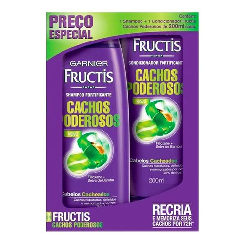 Kit Shampoo + Condicionador Fructis Cachos Poderosos 200ml Kit Shampoo + Condicionador Fructis Cachos Poderosos 200ml