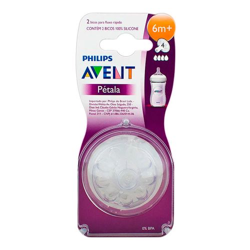 Bico Para Mamadeira Philips Avent Pétala Número 4 6+M 2 Unidades Bico Para Mamadeira Philips Avent Pétala Número 4 6+M 2 Unidades