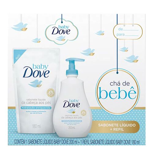 Kit Dove Baby Hidratação Enriquecida Sabonete Líquido 200ml + Refil 180ml Kit Dove Baby Hidratação Enriquecida Sabonete Líquido 200ml + Refil 180ml