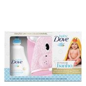 Kit Dove Baby Hidratação Enriquecida Sabonete Líquido 400ml + Toalha de Banho Porco