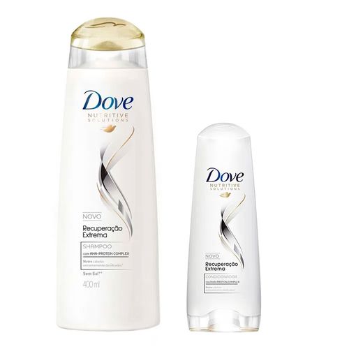 Kit Dove Recuperação Extrema Shampoo 400ml + Condicionador 200ml Kit Dove Recuperação Extrema Shampoo 400ml + Condicionador 200ml
