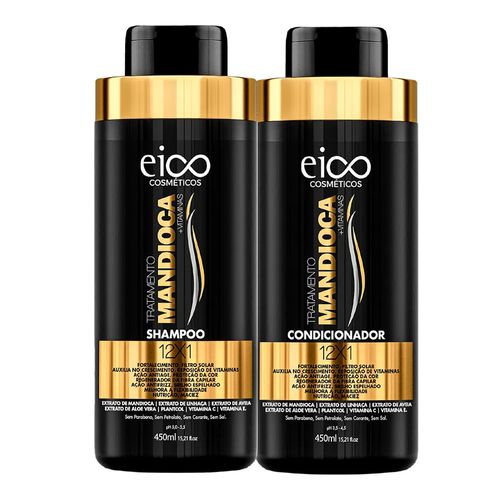 Kit Eico Tratamento Mandioca Shampoo 450ml + Condicionador 450ml Kit Eico Tratamento Mandioca Shampoo 450ml + Condicionador 450ml