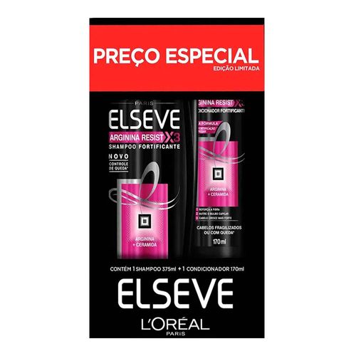 Kit Elseve Arginina Resist X3 Shampoo 375ml + Condicionador 170ml Kit Elseve Arginina Resist X3 Shampoo 375ml + Condicionador 170ml